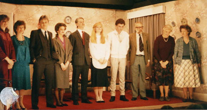 The Cast Left to right: Maria Clee ("Judy"), Doreen Davies ("Sylvia"), Andrew Evason ("John"), Carol Shepherd ("Denise"), Edward Jones ("Forrest"), Linzi John ("Flora"), Anthony Pressdee ("Grey"), Howard Mead ("Dr Knowles"), Dorothy Morris ("Gladys"), Brenda Jones ("Rhona").